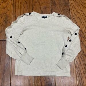Karl Lagerfeld Paris metallic button sleeve sweater